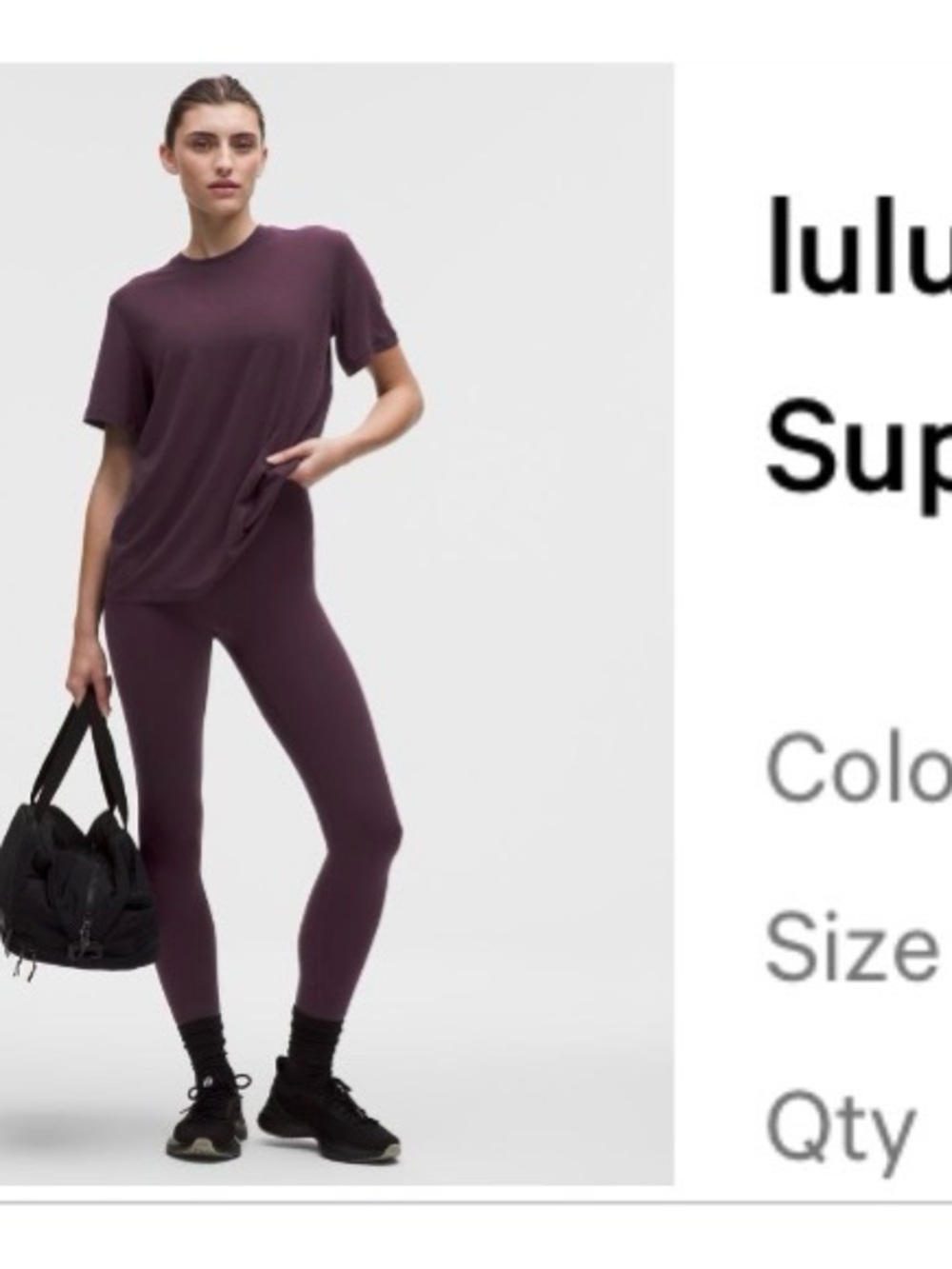 lululemon Glow up Super High-Rise Full-Length Legging- Black Plum